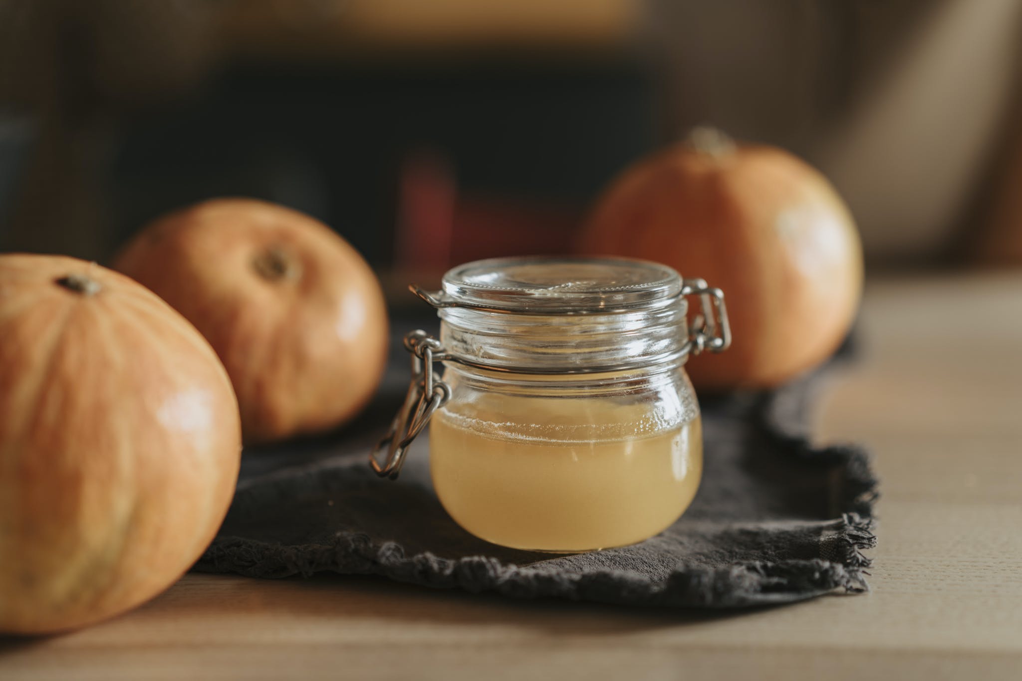 Apple Cider Vinegar in a Clear Glass Jar 